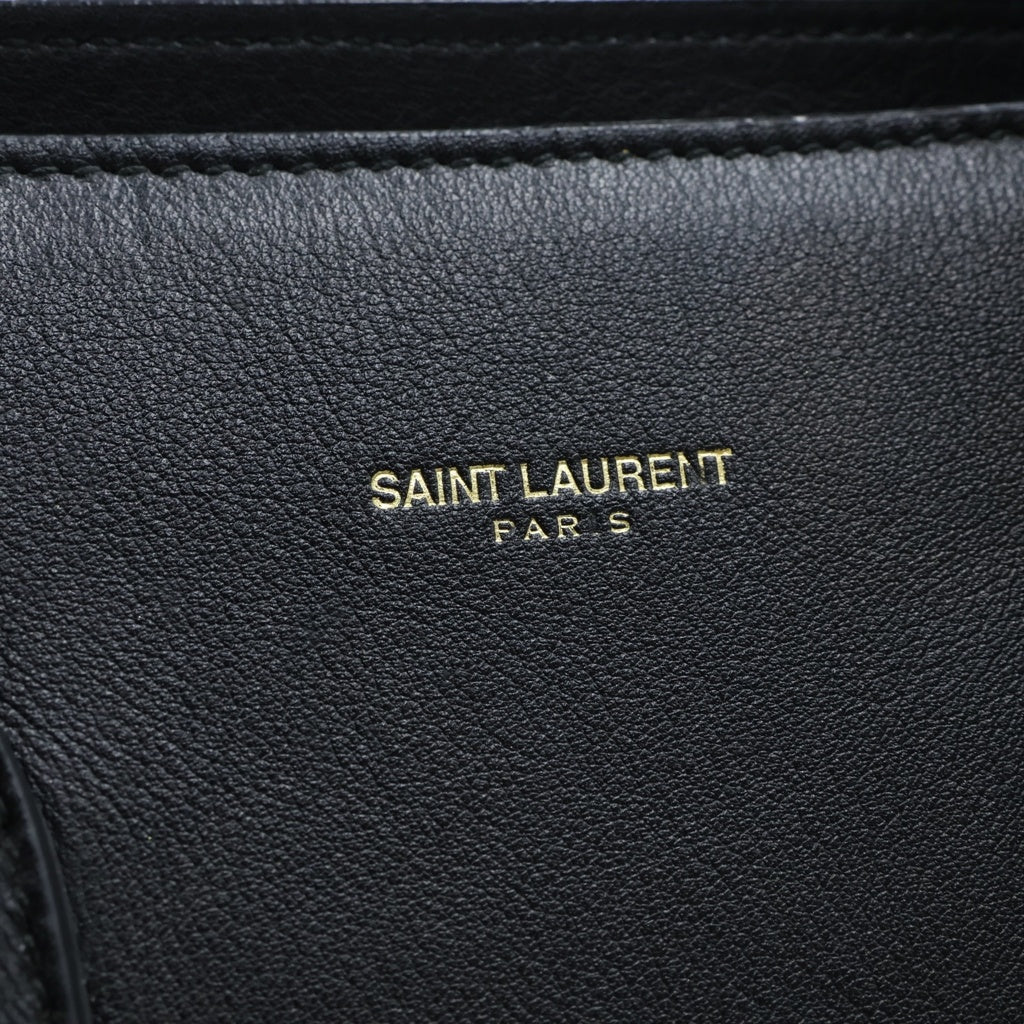 SAINT LAURENT PARIS(サンローランパリ) サックドジュール ナノ 2WAYハンドバッグ ショルダーバッグ ブラック レザー ゴールド金具 レディース