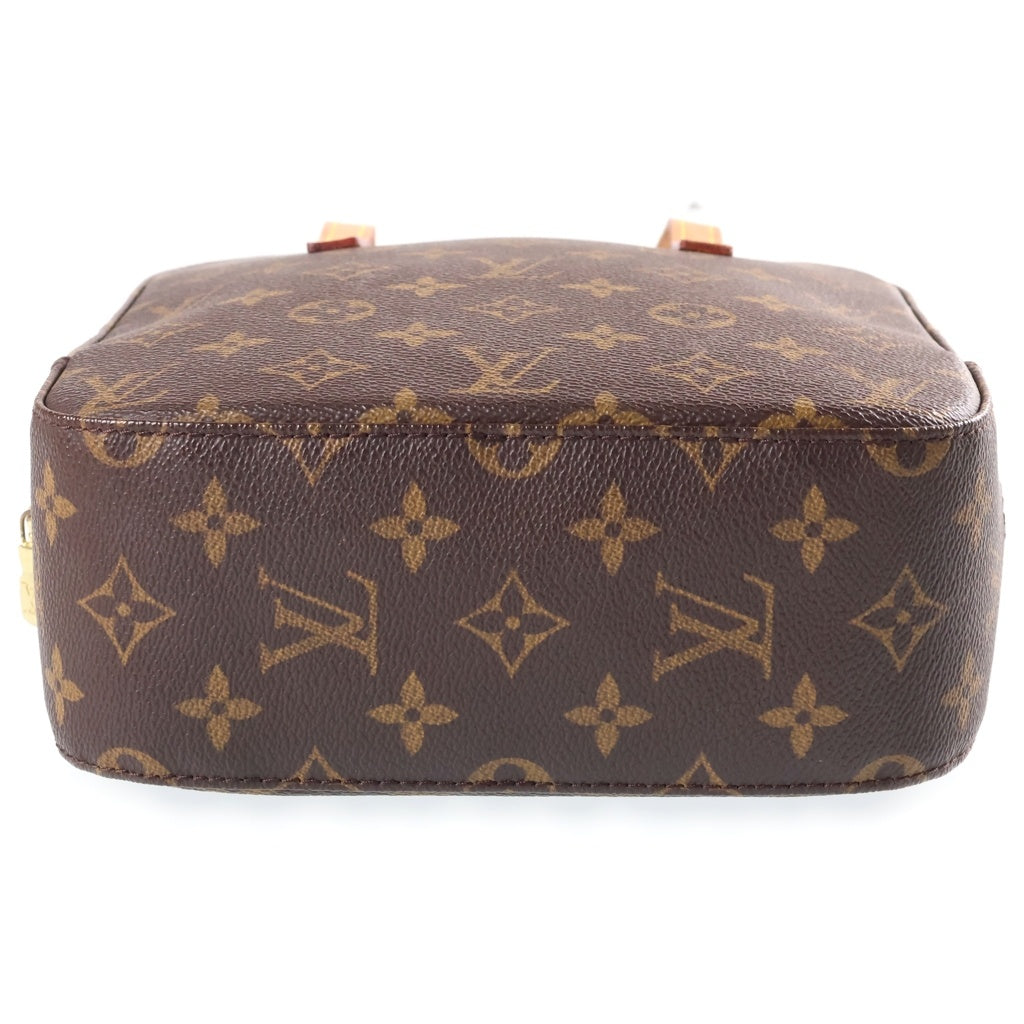 LOUIS VUITTON(ルイヴィトン) モノグラム スポンティーニ ショルダーバッグ ブラウン レザー×PVC M47500 ゴールド金具 レディース