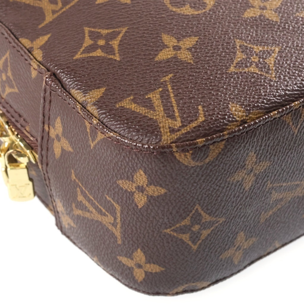 LOUIS VUITTON(ルイヴィトン) モノグラム スポンティーニ ショルダーバッグ ブラウン レザー×PVC M47500 ゴールド金具 レディース
