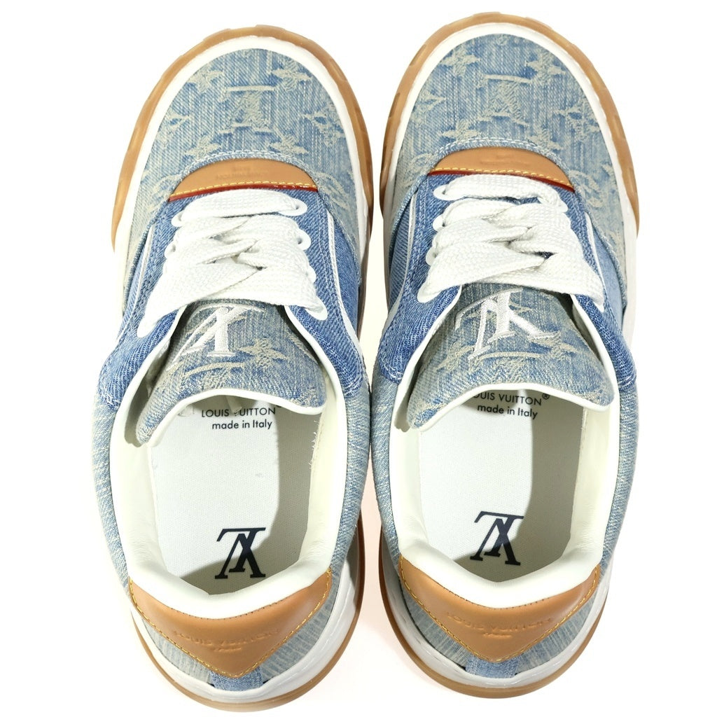 LOUIS VUITTON(ルイヴィトン) LVティルテッド スニーカー モノグラム デニム ローカットスニーカー #7 1/2 ブルー/ホワイト/ブラウン