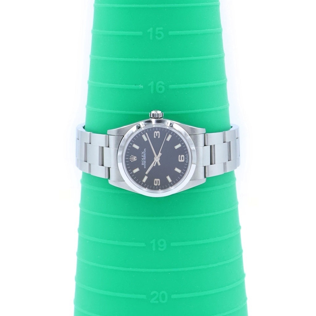 ROLEX(ロレックス) オイスターパーペチュアル 黒文字盤 ステンレス 自動巻き SS/AT 77080 F番 腕時計