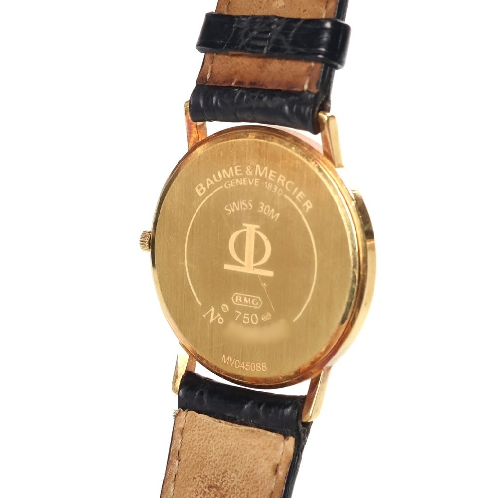 BAUME&MERCIER(ボームアンドメルシェ) クラシマ 白文字盤 イエローゴールド 革ベルト クオーツ MV045088
