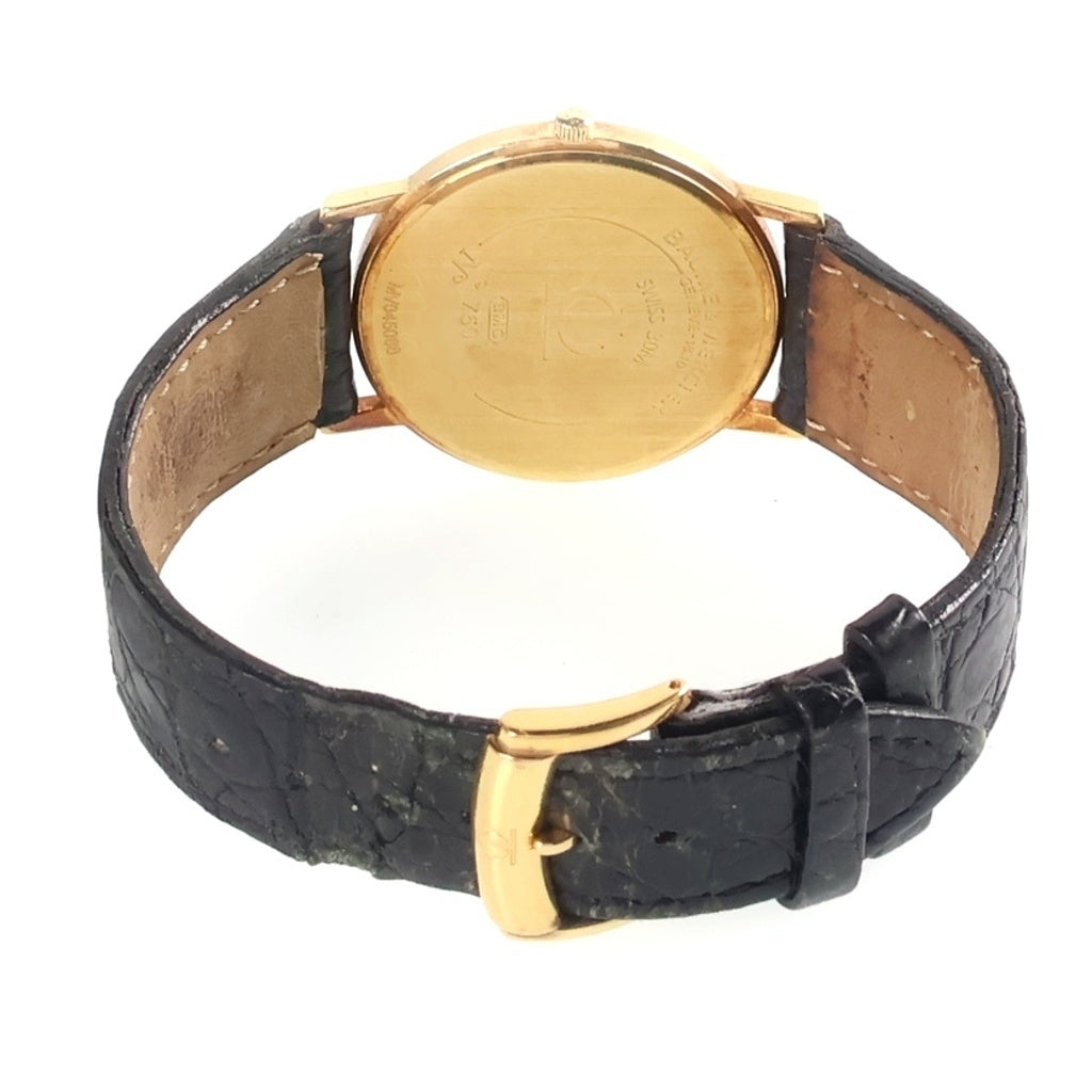 BAUME&MERCIER(ボームアンドメルシェ) クラシマ 白文字盤 イエローゴールド 革ベルト クオーツ MV045088