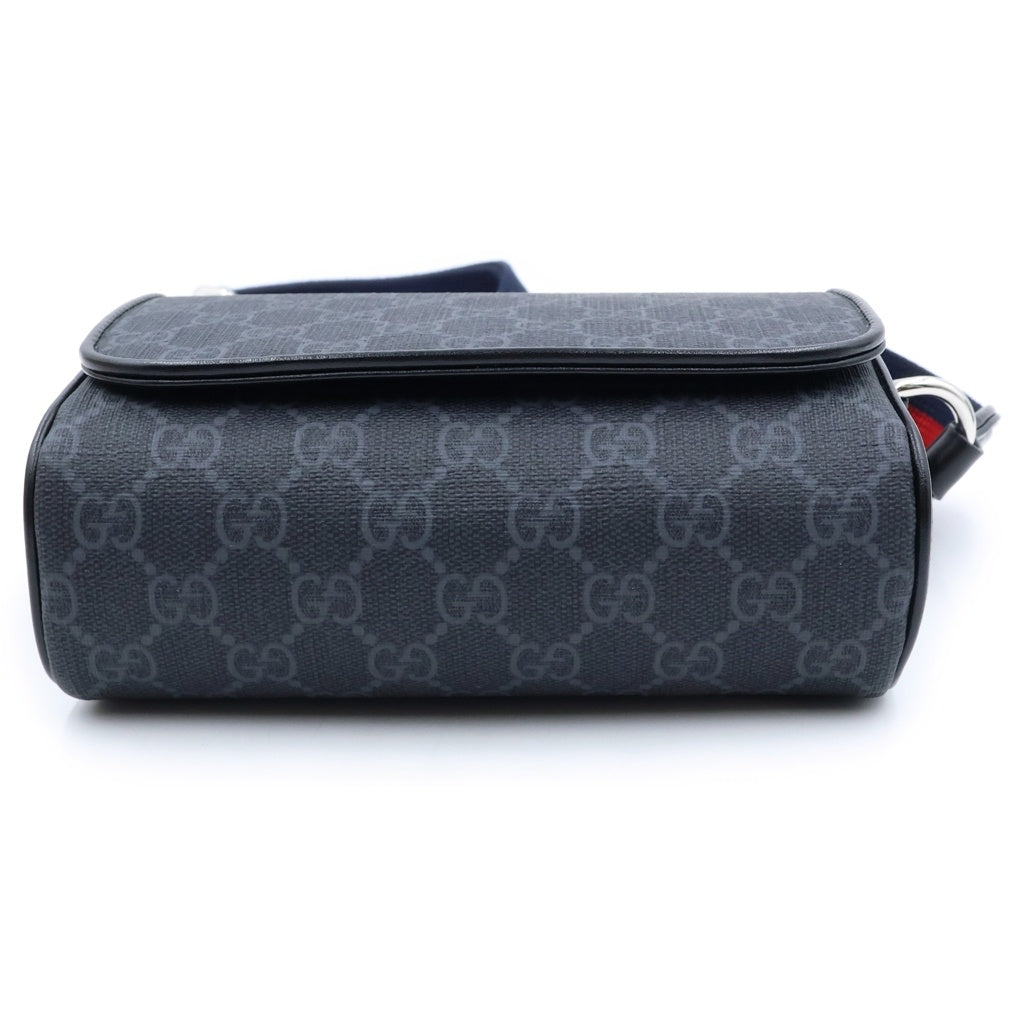 GUCCI(グッチ) GGスプリーム スーパーミニ ショルダーバッグ ブラック キャンバス×レザー 791741 シルバー金具 レディース