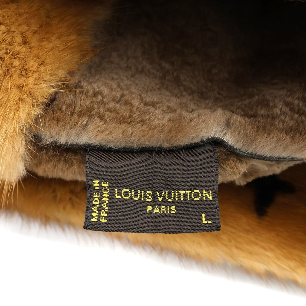 LOUIS VUITTON(ルイヴィトン) モノグラム コサック帽 ハット ファー ミンク ブラウン レディース