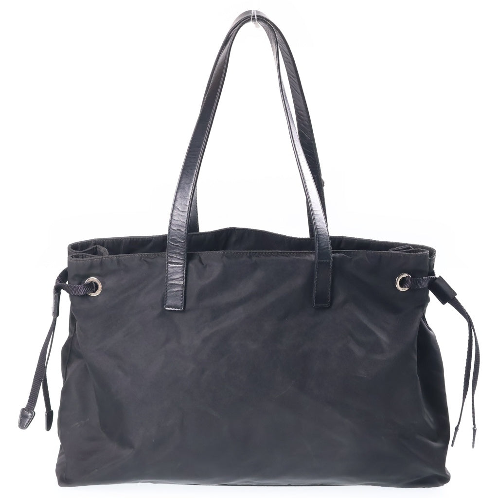 PRADA(プラダ) トライアングルロゴ テスート ハンドバッグ ボストンバッグ ブラック ナイロン BR3310 シルバー金具 レディース
