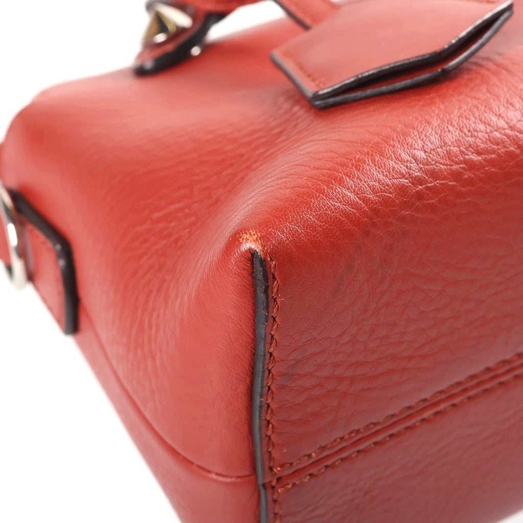 FENDI(フェンディ) バイザウェイ ミニ レザー シルバー金具 2WAY ハンドバッグ ショルダーバッグ レッド レディース