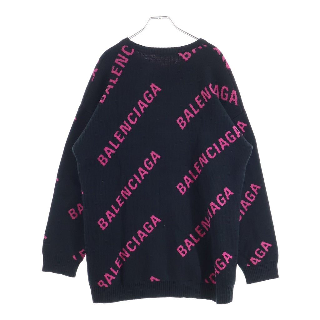 BALENCIAGA(バレンシアガ) ニット ロゴ ブラック/ピンク レディース