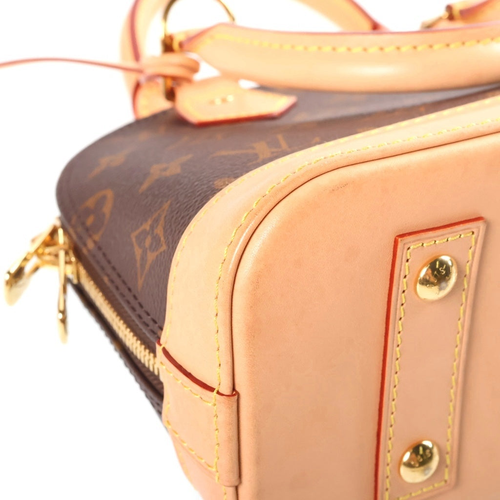 LOUIS VUITTON(ルイヴィトン) モノグラム アルマBB 2WAYバッグ ハンドバッグ ショルダーバッグ ブラウン レザー×PVC M53152 ゴールド金具 レディース