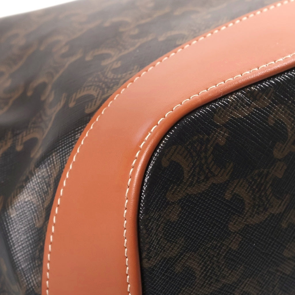 CELINE(セリーヌ) ミディアム カバ トリオンフキャンバス レザー トートバッグ ブラウン レディース