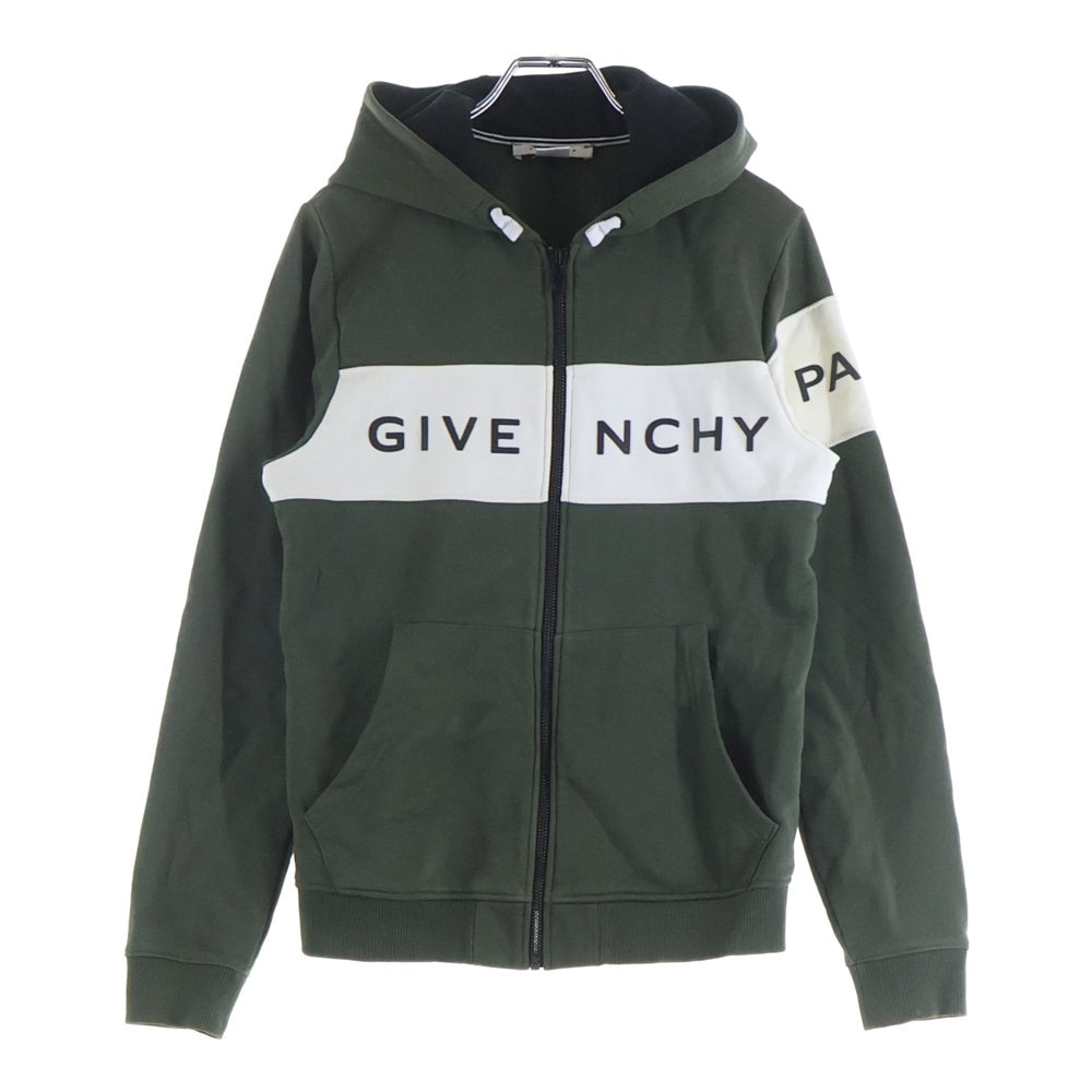 GIVENCHY(ジバンシィ) ビッグロゴ ジップアップ パーカー フーディ カーキ キッズ H25120 レディース