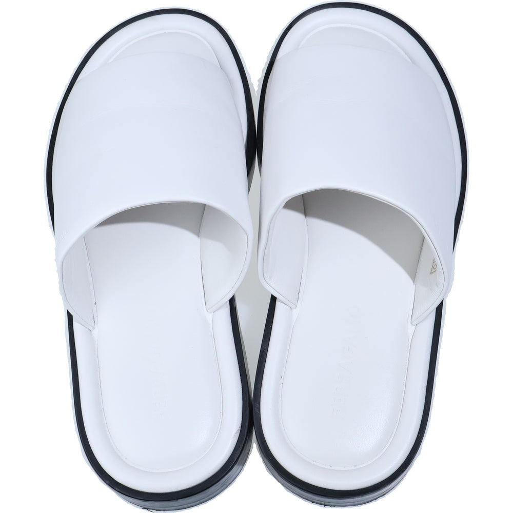 FERRAGAMO(フェラガモ) Giunone Leather Slides ジュノーネ レザースライド サンダル ホワイト 761849