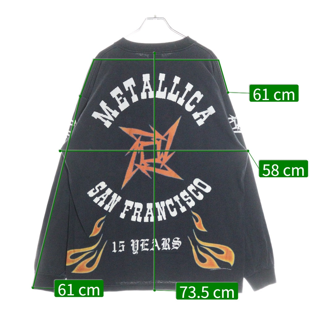 VINTAGE(ヴィンテージ) 90S METALLICA SAN FRANCISCO 15 YEARS LS TEE メタリカ サンフランシスコ 15周年記念 両面プリント ロングスリーブ 長袖Tシャツ カットソー ブラック