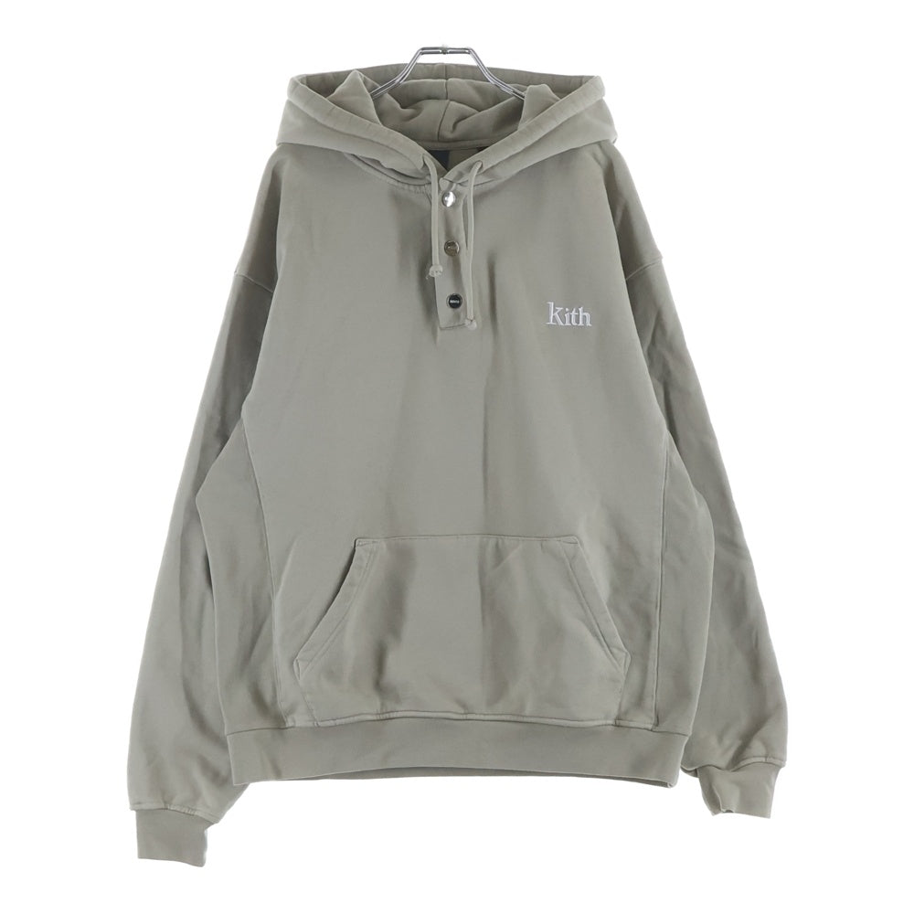 KITH(キス) Williams 4 Hoodie ウィリアムス ワンポイントロゴ フーディー パーカー ベージュ KH2617