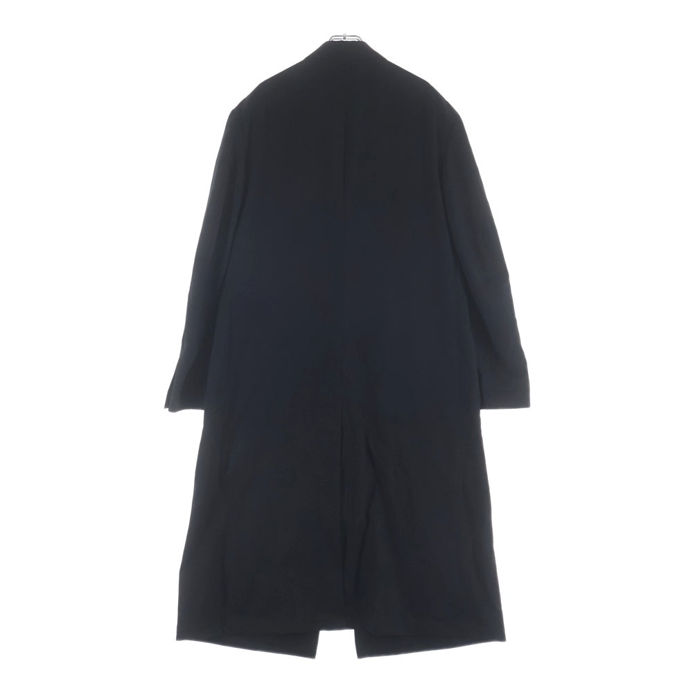 Yohji Yamamoto POUR HOMME(ヨウジヤマモト プールオム) 23SS GABARDINE W-DOUBLE BODY PEAKED JKA 断ち切り ウールギャバ HZ-J27-100 ロングロート ブラック