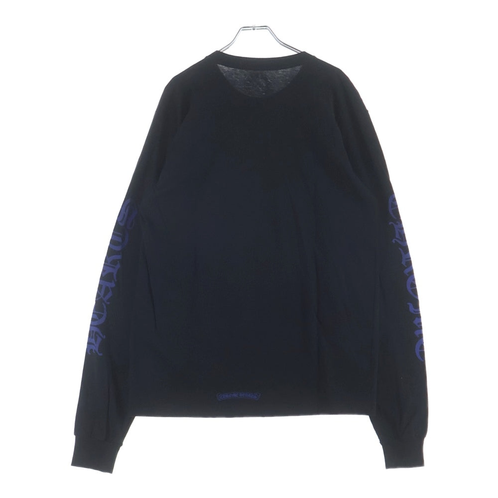 CHROME HEARTS(クロムハーツ) Neck Logo L/S Tee ネックロゴプリント ロングスリーブ 長袖Tシャツ カットソー ブラック