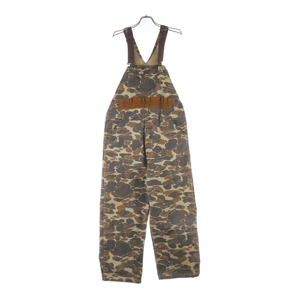 CARHARTT(カーハート) 80s USA製 100周年 Double Denim Pants ダブルニー デニム パンツ オーバーオール カモ柄 ブラウン