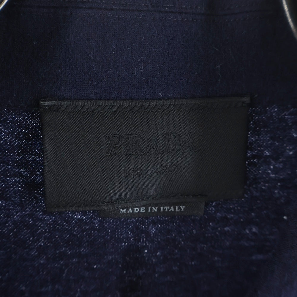 PRADA(プラダ) 21AW カシミヤブレンド ウール 長袖シャツ ネイビー SC551