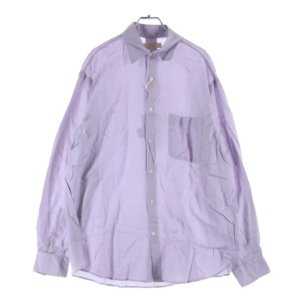YOKE(ヨーク) GARMENT DYED COTTON SILK TWILL SHIRT ガーメントダイ シルク混 コットン ツイル 長袖シャツ パープル YK25SS0937SH