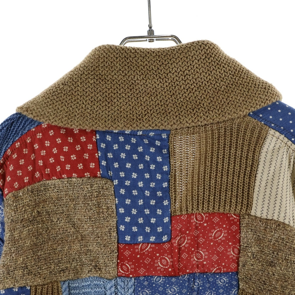 RRL(ダブルアールエル) LIMITED EDITION PATCHWORK CARDIGAN リミテッドエディション パッチワーク ニットカーディガン セーター レディース ブラウン