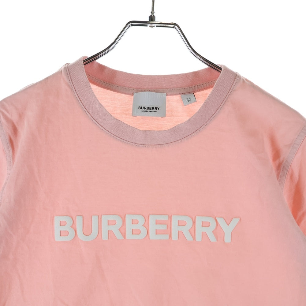 BURBERRY(バーバリー) ラバーロゴプリント クルーネック 半袖Tシャツ カットソー ピンク 8067529 レディース