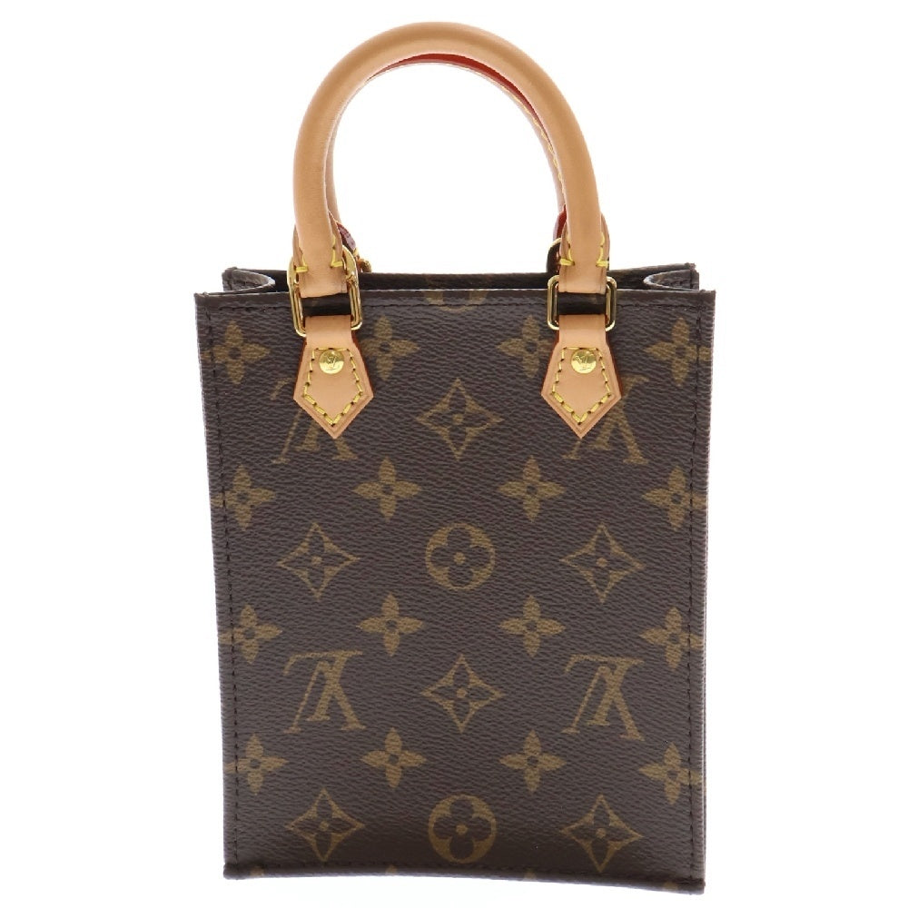 LOUIS VUITTON(ルイヴィトン) モノグラム プティット サックプラ ブラウン レザー RFID M81295