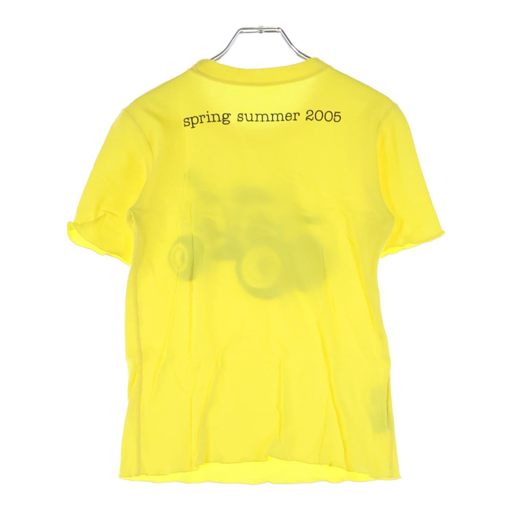 lucien pellat-finet(ルシアンペラフィネ) スカルプリント クルーネック 半袖Tシャツ カットソー イエロー