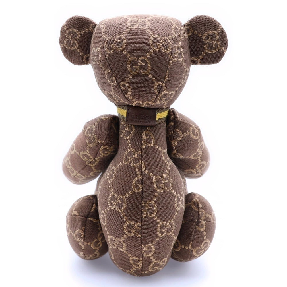 GUCCI(グッチ) GGキャンバス クマ ベアー マスコット 総柄 熊 ぬいぐるみ ブラウン