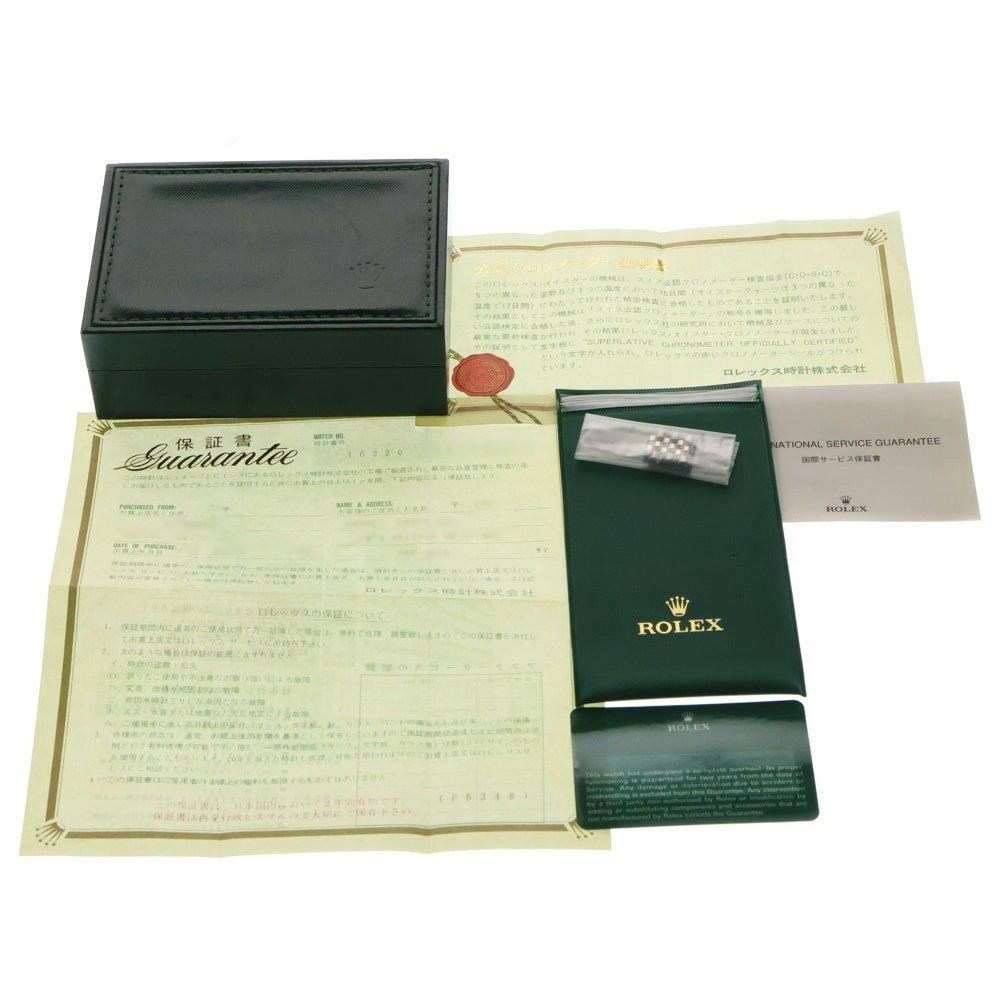 ROLEX(ロレックス) 16220 デイトジャスト 黒文字盤 ジュビリーブレス ステンレス 自動巻き SS/AT L番 腕時計