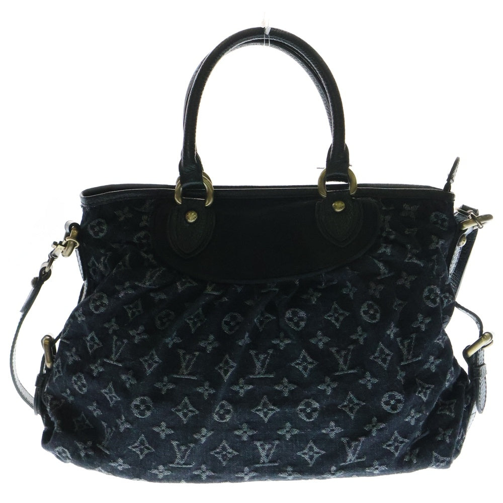 LOUIS VUITTON(ルイヴィトン) モノグラム・デニム ネオ・カビィMM 2WAY ショルダーバッグ ハンドバッグ ゴールド金具 ネイビー デニム×レザー M95351
