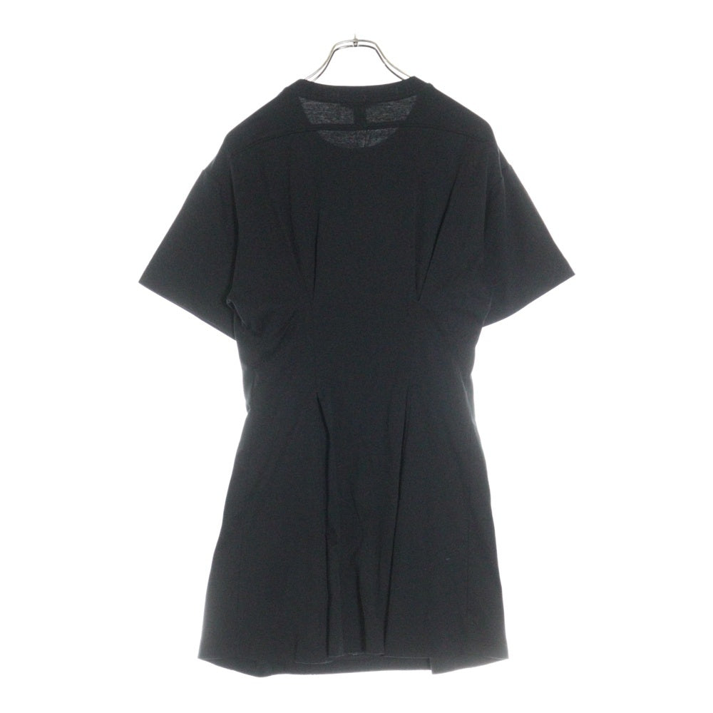 LOUIS VUITTON(ルイヴィトン) 25SS LVロゴチェーン ジッパーウエストデザイン 半袖Tシャツ カットソー ワンピース ドレス シルバー金具 ブラック レディース RW251WW UOL FSJD01