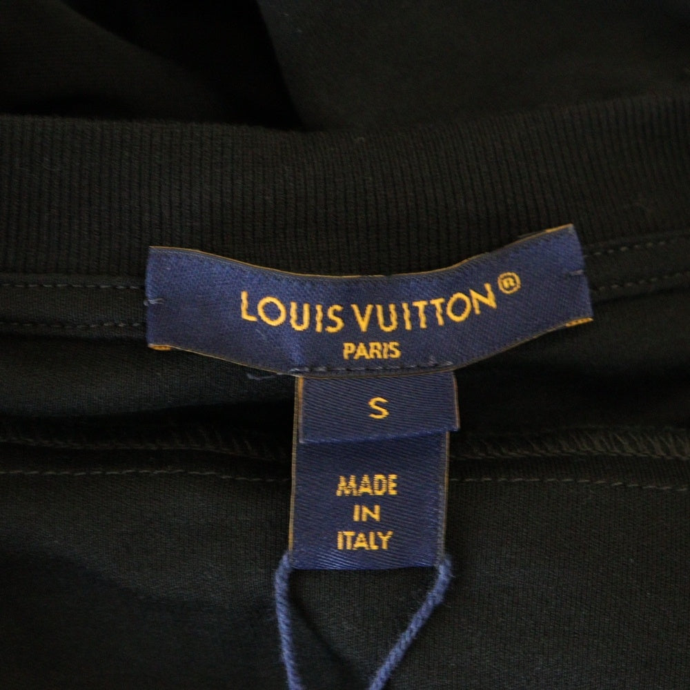 LOUIS VUITTON(ルイヴィトン) 25SS LVロゴチェーン ジッパーウエストデザイン 半袖Tシャツ カットソー ワンピース ドレス シルバー金具 ブラック レディース RW251WW UOL FSJD01