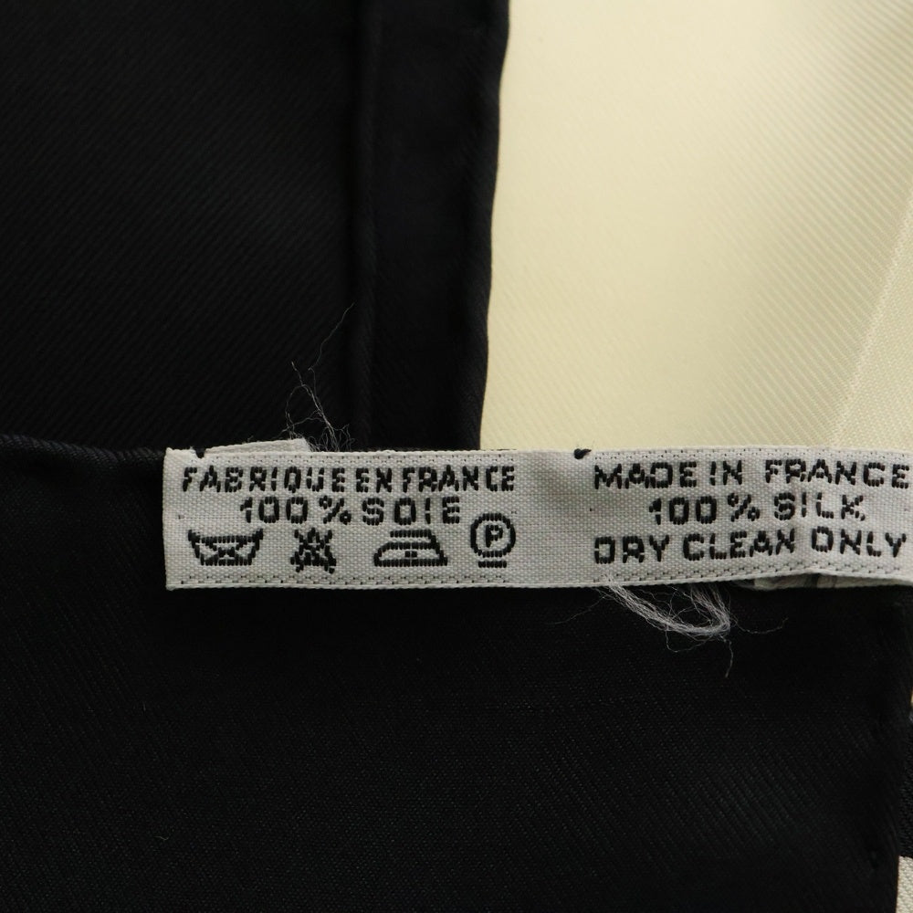 HERMES(エルメス) カレ90 ブリッド・ドゥ・ガラ スカーフ ブラック×ホワイト シルク