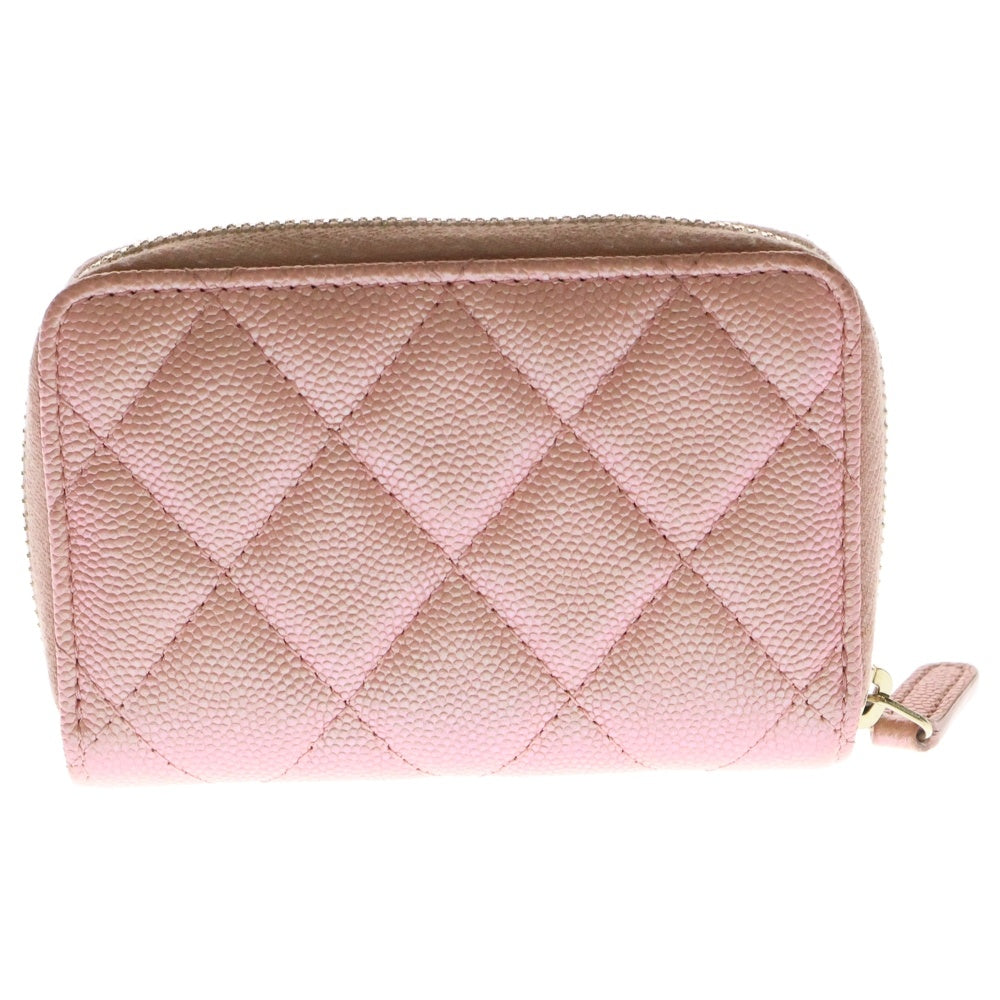 CHANEL(シャネル) ココマーク マトラッセ コインケース ピンク キャビアスキン 財布 ゴールド金具