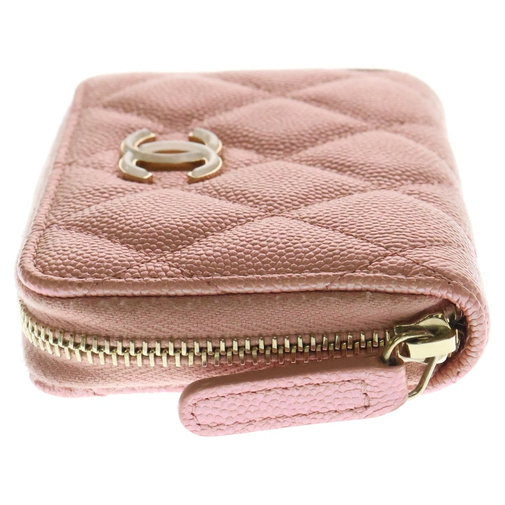 【美品】シャネル キャビアスキン ゴールド金具　コインケース　ココマーク CHANEL シャネル コインケース ココマーク マトラッセ ジップ