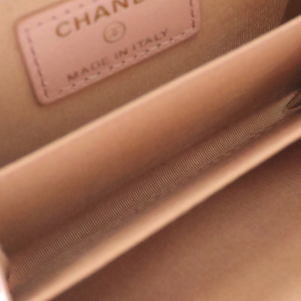 CHANEL(シャネル) ココマーク マトラッセ コインケース ピンク キャビアスキン 財布 ゴールド金具