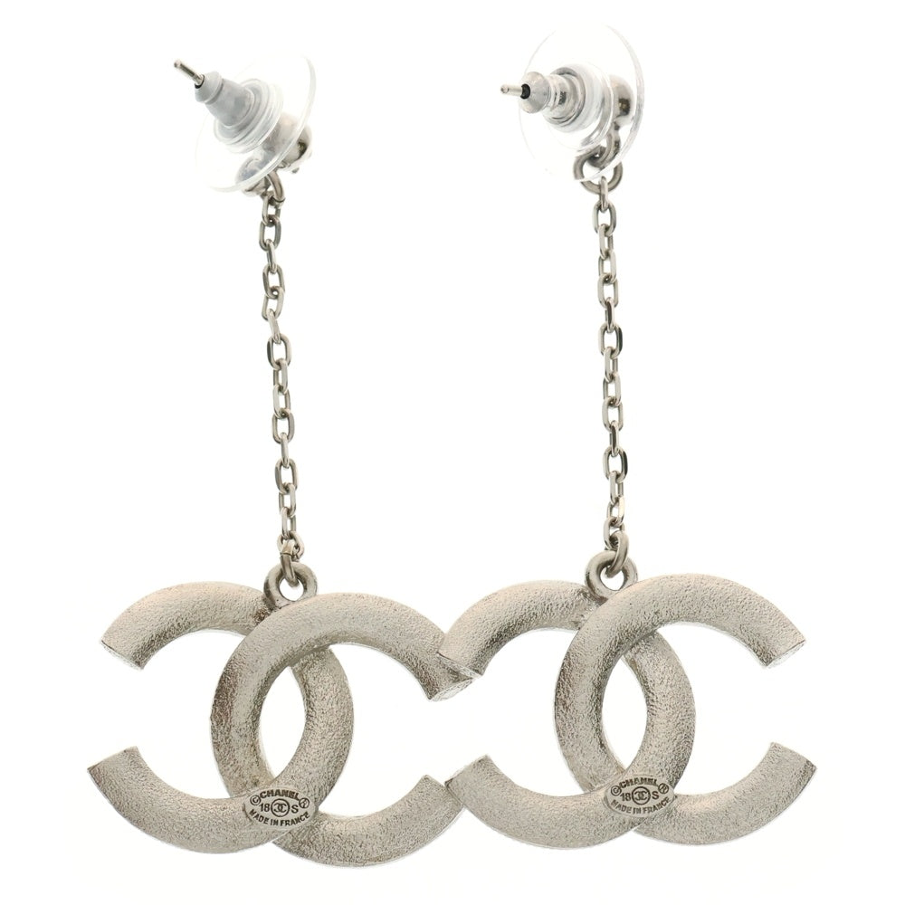 CHANEL(シャネル) ココマーク ラインストーン ピアス スイング シルバー アクセサリー 18S