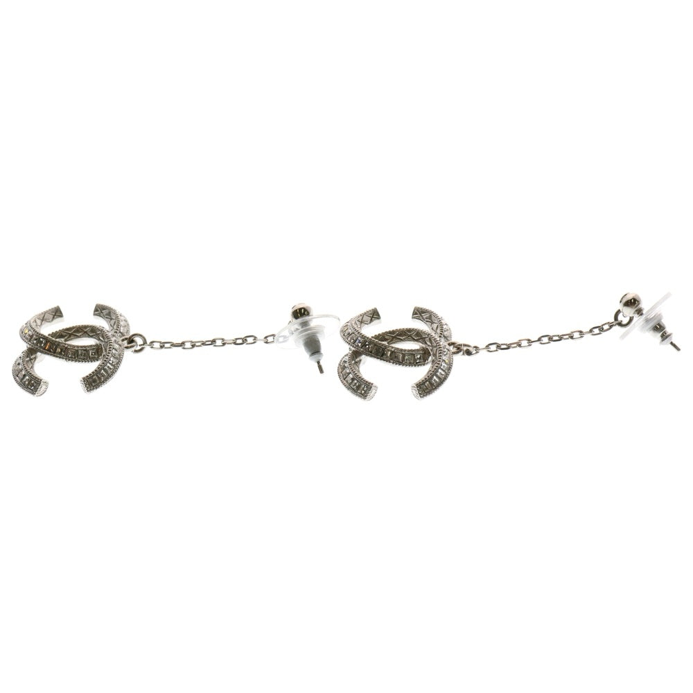 CHANEL(シャネル) ココマーク ラインストーン ピアス スイング シルバー アクセサリー 18S