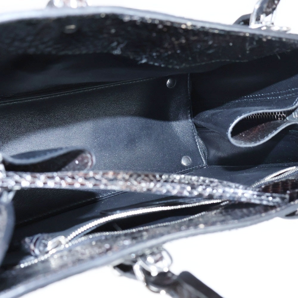 BALENCIAGA(バレンシアガ) ザ・ペーパー ミニ ハンドバッグ 2WAYバッグ ミニトートバッグ ショルダーバッグ ブラウン シルバー金具