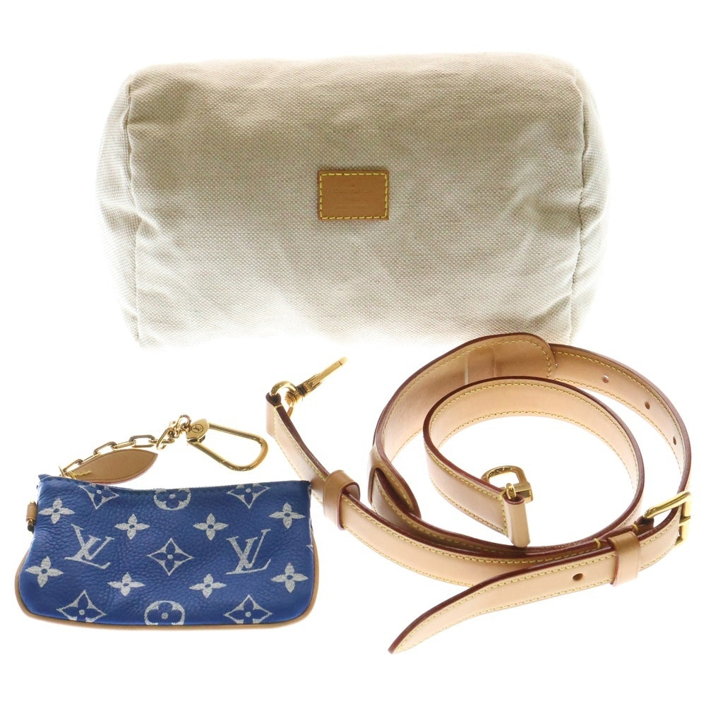 LOUIS VUITTON(ルイヴィトン) モノグラム スピーディP9 バンドリエール25 2WAY ポーチ付レザーハンドバッグ ショルダーバッグ ブルー M24424