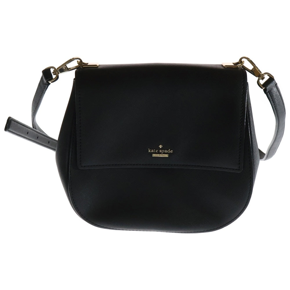 Kate Spade(ケイトスペード) ショルダーバッグ フラップ ショルダーポシェット ブラック ゴールド金具 レザー