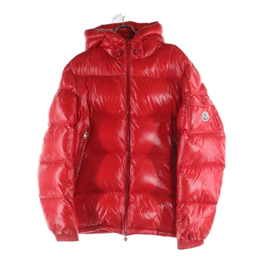MONCLER(モンクレール) ECRINS エクリン ワッペンロゴ フーデッド ジップアップ ダウンジャケット レッド G20911A00168 68950