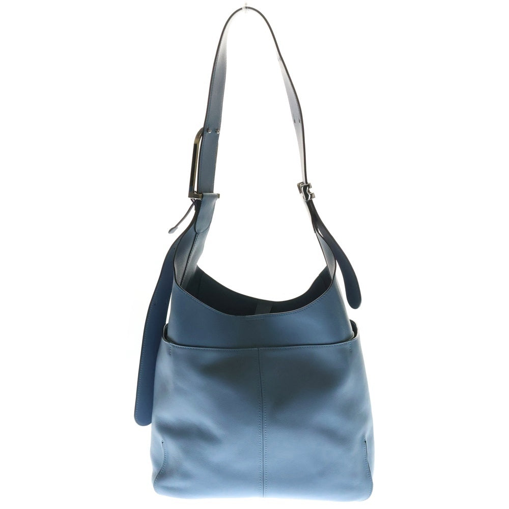 DELVAUX(デルボー) So Cool ワンショルダーバッグ ハンドバッグ ライトブルー シルバー金具 レザー