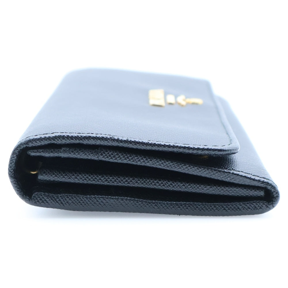 PRADA(プラダ) サフィアーノ ロゴ レザーロングウォレット 二つ折り長財布 1MH132 ブラック