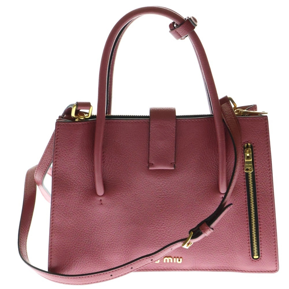 miumiu(ミュウミュウ) マドラス 2WAYハンドバッグ ショルダーバッグ ゴールド金具 ピンク レザー RN1104