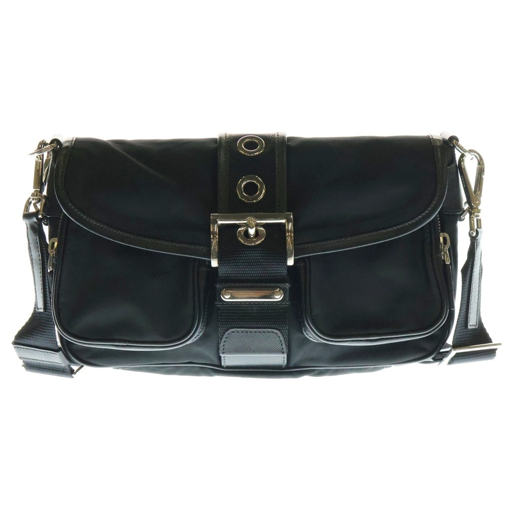 PRADA(プラダ) ショルダーバッグ ブラック ナイロン×レザー BT0464