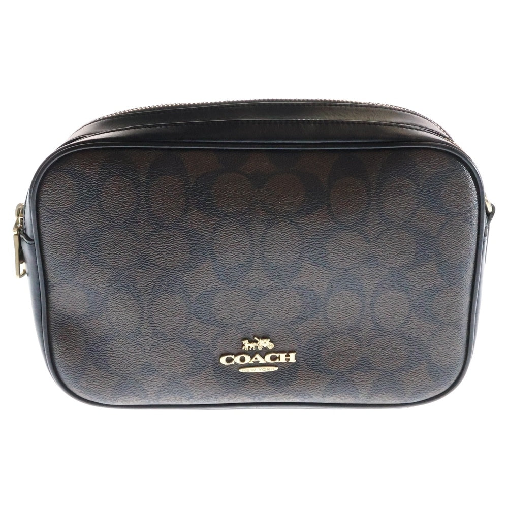 COACH(コーチ) シグネチャーロゴ レザーショルダーバッグ ブラック/ブラウン F68168