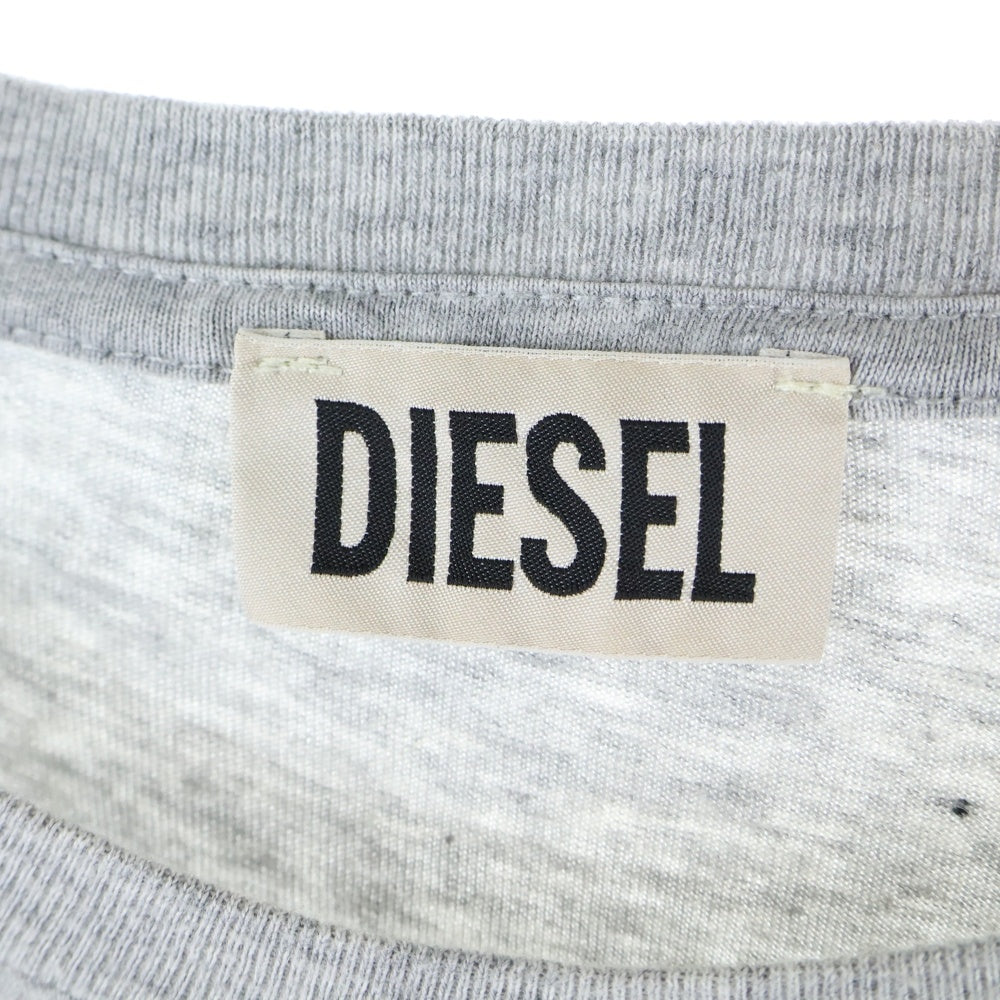 DIESEL(ディーゼル) フロントプリント コットン半袖シャツ グレー