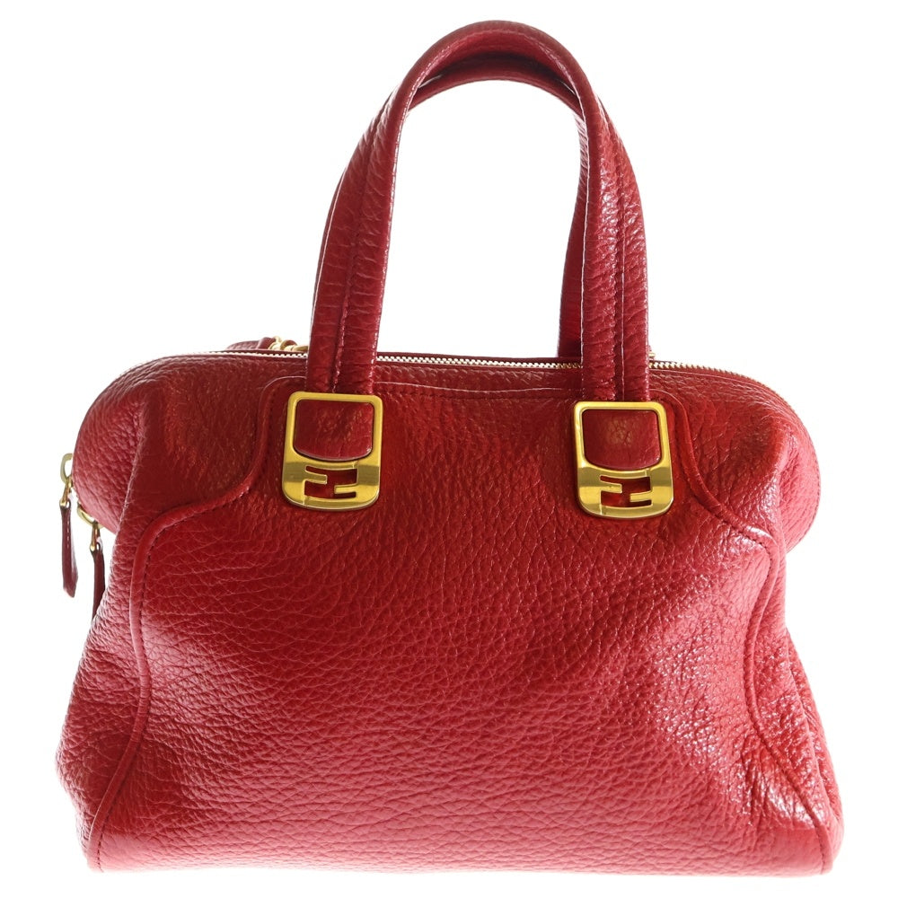 FENDI(フェンディ) カメレオン 2WAYバッグ ハンドバッグ ショルダーバッグ レッド ゴールド金具 レザー 8BL114-HXF