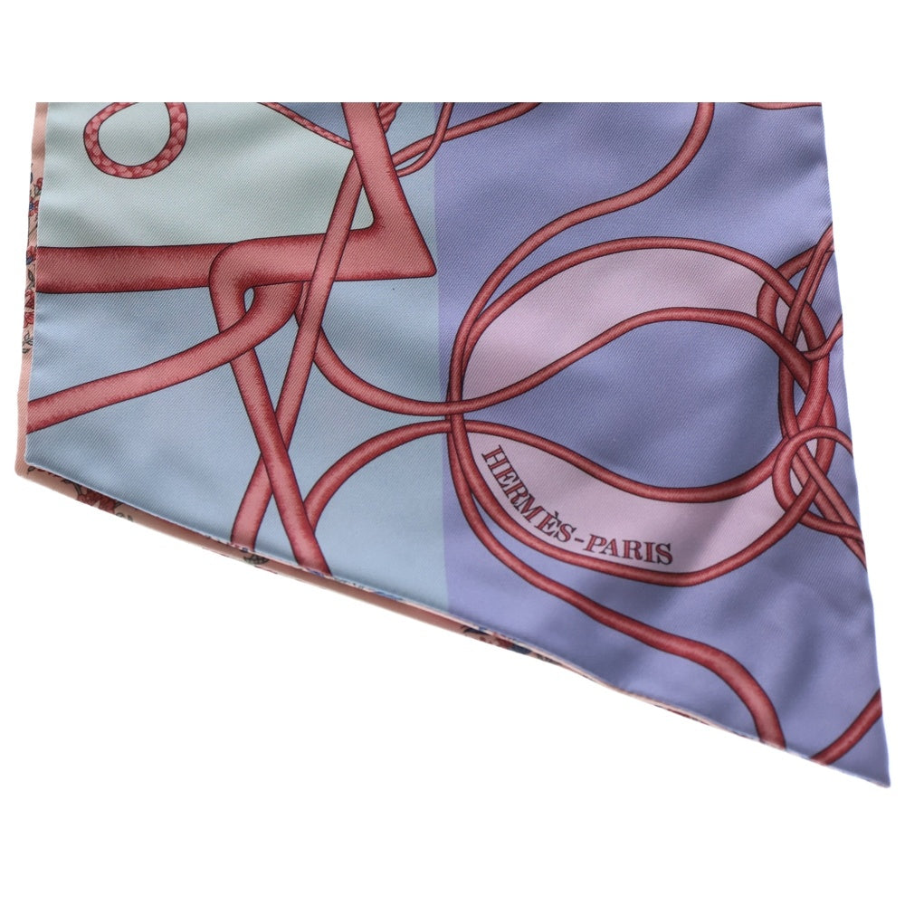 HERMES(エルメス) マキシツイリー COUP DE FOUET AU BLOC ブルー×ピンク シルク